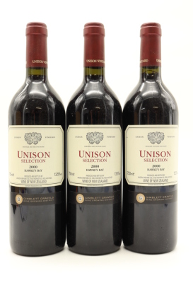 (3) 2000 Unison Vineyard Unison Selection Red, Gimblett Gravels