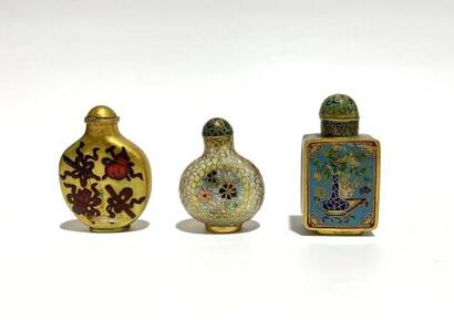 Chinese Brass-based Snuff Bottles - Set of 3