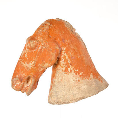 A Chinese Han Dynasty Horse Head in Case