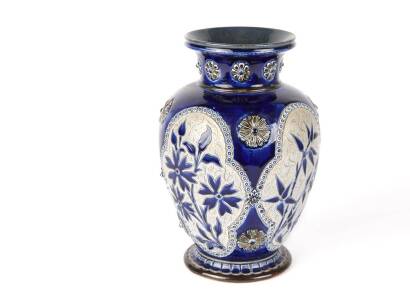 A Victorian Doulton Lambeth Stoneware Vase by Louisa Edwards 1879