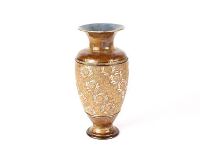 An Edwardian Royal Doulton Stoneware 'Slaters Patent' Baluster Vase C. 1910