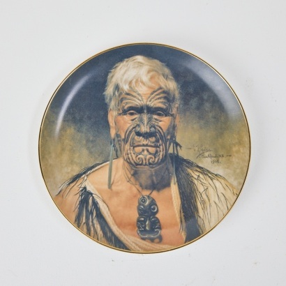 A Temuka Pottery Goldie 'Te Aho' Plate