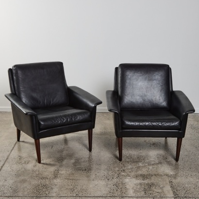 A Pair of Leather Armchairs by Bramin