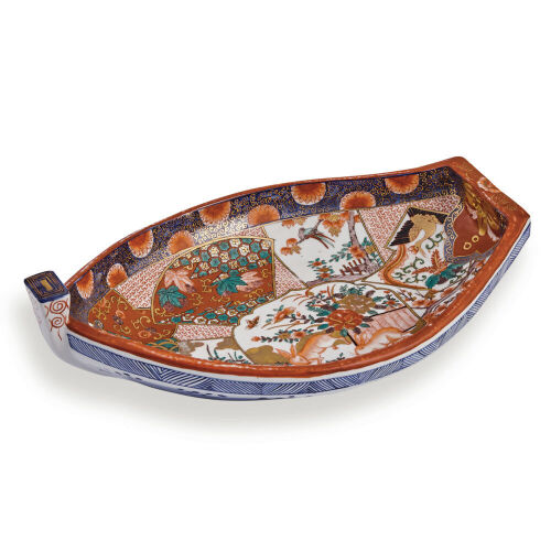 A Blue and White Imari Porcelain Boat