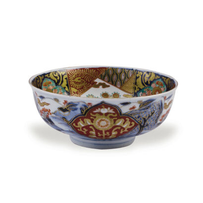 An Imari Bowl decorated with flowers