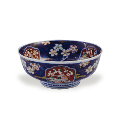 An Imari Bowl decorated with ladies and panels