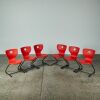 A Set of Six Red Verner Panton 'PantoSwing Lupo' Chairs - 2