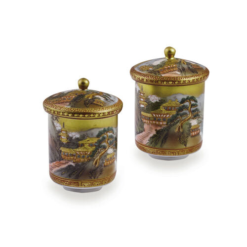 Kutani Lidded Cup - Set of 2