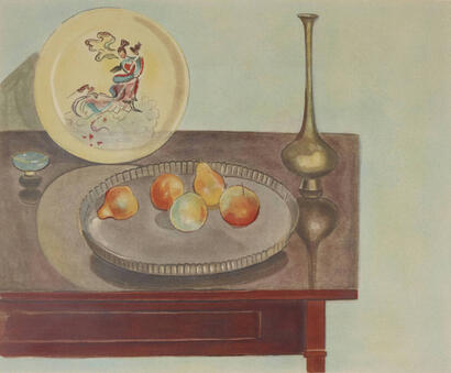 EINAR JOLIN Still Life with Plate & Fruit