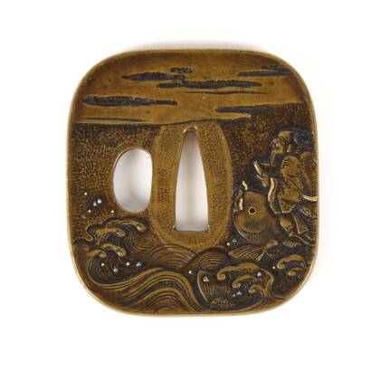 A Fine Sentoku Edo Period Tsuba by Tsunashige