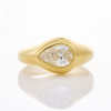 18ct Yellow Gold, Modern .80ct Pear Shape Diamond Ring, GIA certified