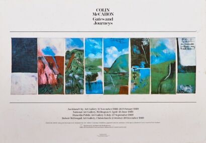 COLIN McCAHON "Gates and Journeys" Exhibition Poster on Board