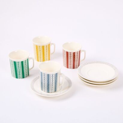 A Set of Four Villeroy & Boch Coffee Cups & Saucers