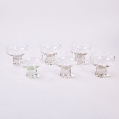 A Set of Six Kaaru glass Champagne Coups