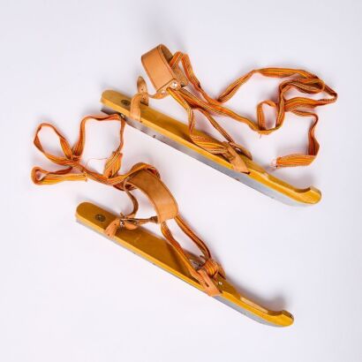A Boxed Hans Brinker Wooden Skates
