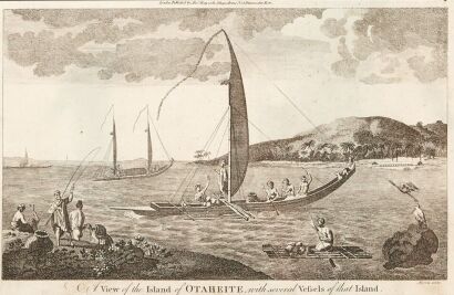 HAWKESWORTH, John A View of Otaheite (Tahiti) with Several Vessels Belonging to That Island