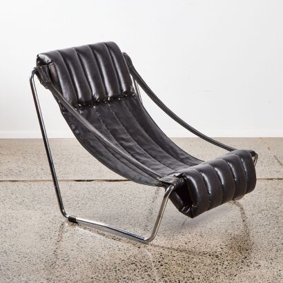 A Mid-Century Black Swing Chair