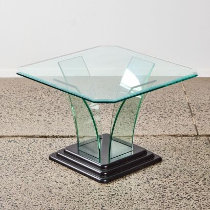 A Mid-Century/Art Deco Glass Side Table