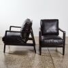 A Pair of Cabana Buckle Back Leather Chairs with Ebonised American Ash Frame - 2