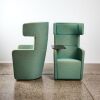 A Pair of Green Swivel Isolation Chairs - 2