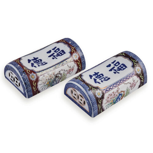 A Pair of Porcelain Pillow with virtue and fortune characters