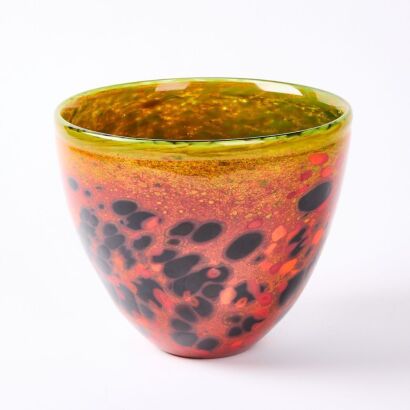 A Gary Nash Mottled Art Glass Vase Dated '99