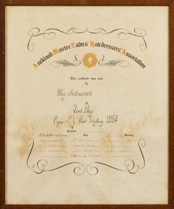 A Vintage Hairdressing Certificate