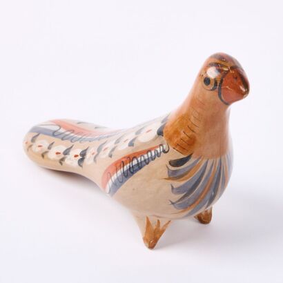 A Mexican Folk Art Painted Pottery Bird