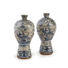 A Pair of Chinese Mid/Late Ming Dynasty Blue and White Vase