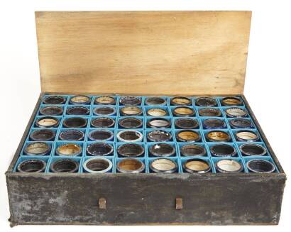 A Wooden Box with Edison Blue Amberol Cylindrical Records