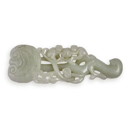 A Grey Jade Carving of Lingzhi