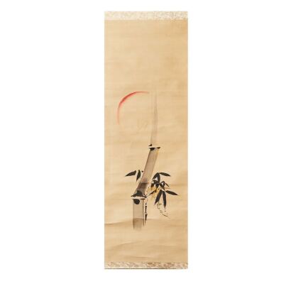 A Japanese Painting of Bamboo on Silk