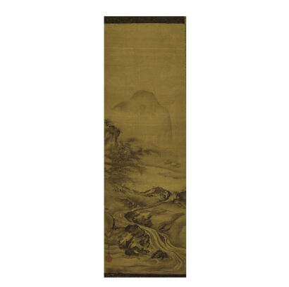 A Japanese Meiji Period Painting of Landscape on Silk