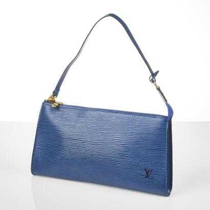 Louis Vuitton Blue Epi Pochette Bag