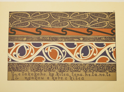 J.H MENZIES: Plate 20, Maori Patterns, Painted & Carved