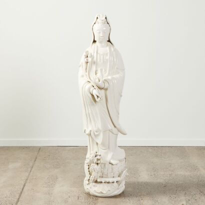 A Chinese 20th century Dehua Guanyin standing statute