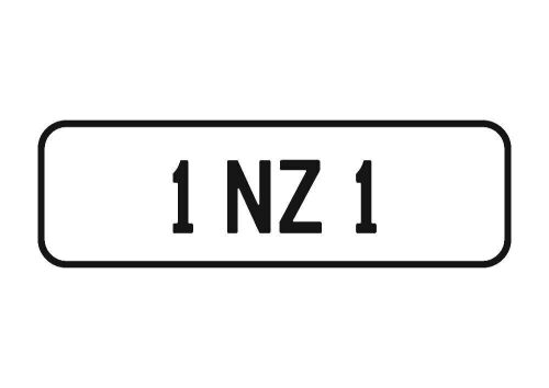 '1 NZ 1' Personalised Plate.