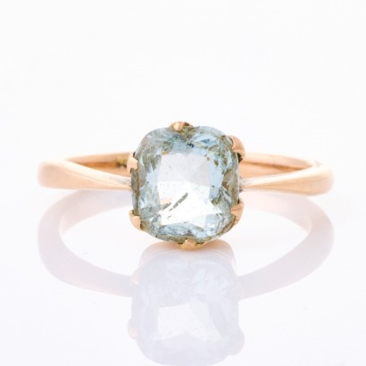 9ct Rose Gold, Vintage, 1.40ct Aquamarine Solitaire Ring