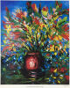 KEVIN CHARLES Flowers in red vase