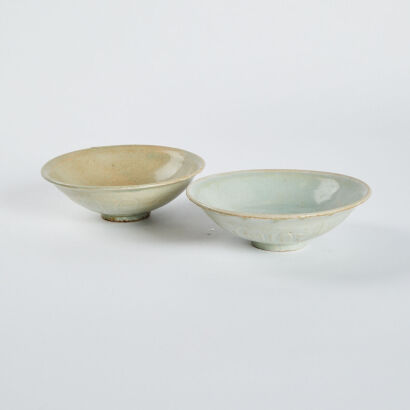 A pair of ChineseSong, Yuan peirod Yingqing carved bowl