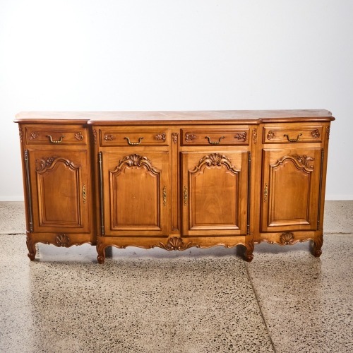 A Louis XV French Sideboard With A Parquet Top