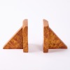 A Pair Of Art Deco Walnut Burr Bookends - 2