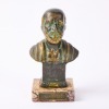 A Brass Bust Of Hippocrates On A Marble Base - 2