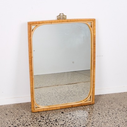 A Vintage Rattan Frame Mirror