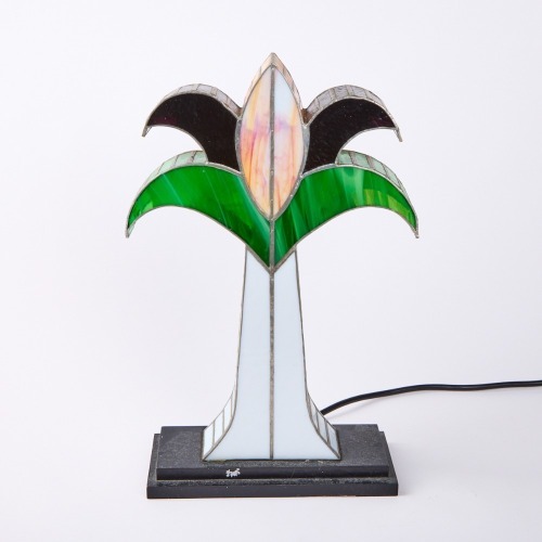 An Art Deco Style Glass Lead Light Lamp