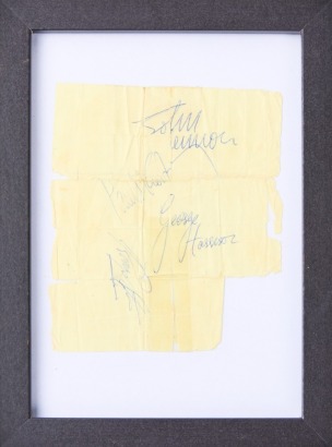 A Framed Set of The Beatles Signatures