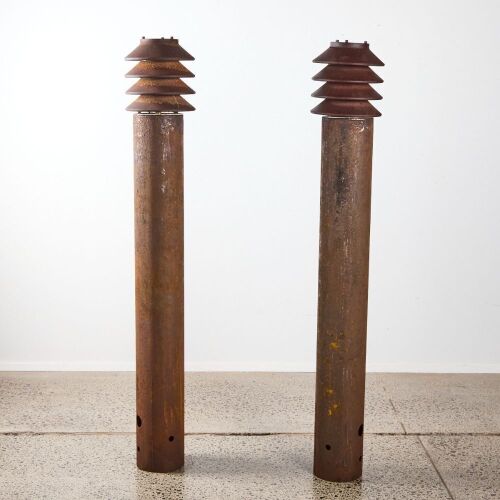 A Pair Louis Poulsen Bysted Bollard Outdoor Lights