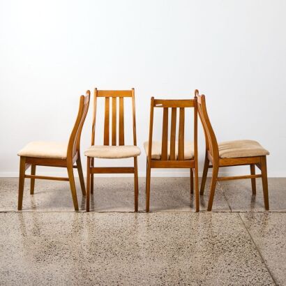 A Set Of Four Mid Century Upholstered Chairs