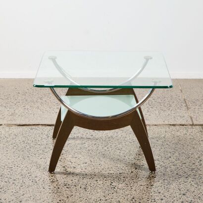 A Glass Topped Coffee Table