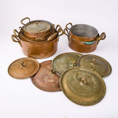 A Set of Vintage European Copper Kitchenware